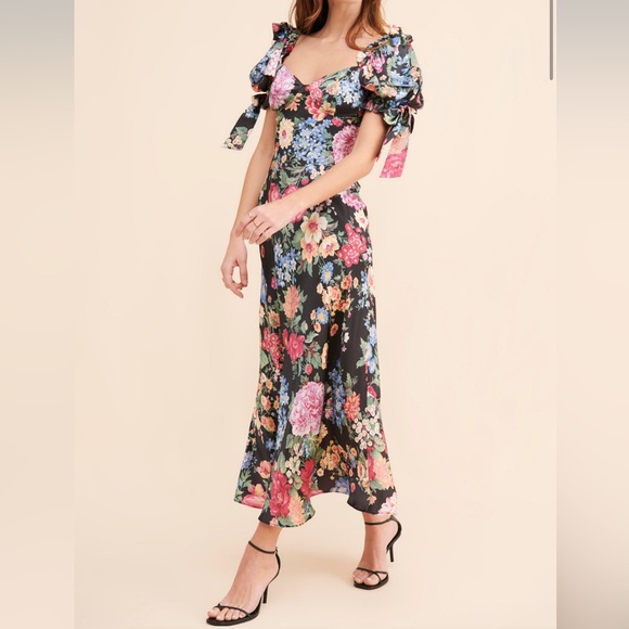 Selkie Dresses & Skirts - Selkie Floral Poet Slip Dress - Black, Pink, Blue, Green, Silk